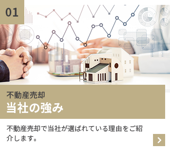 不動産売却　当社の強み　不動産売却で当社が選ばれている理由をご紹介します。